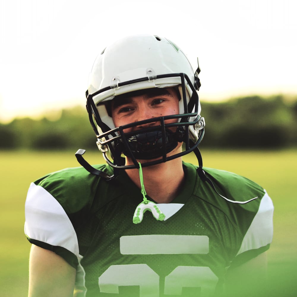 rugby player with Sports Mouthguards